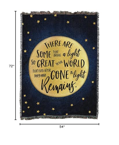 Pure Country Weavers There are Some Who Bring A Light So Great Blanket Moon and Stars - Sympathy Bereavement Gift Tapestry Throw Woven from Cotton - Made in the USA (72x54) - color: Light So Great Moon, size: 72" x 54"