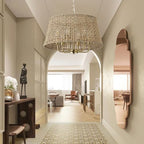 20" Rattan Large Boho Chandelier Ceiling Light Fixture, 6-Light Farmhouse Wicker Hand-Woven Chandelier Rattan Ceiling Pendant Light Fixture for Dining Room Bedroom Hallway Kitchen Island(Gold) - color: Gold 6-Light 20" T-Shape