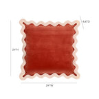 Tov Furniture Scalloped Edge Cream and Rust Cotton Velvet Throw Pillow - color: Cream, Rust