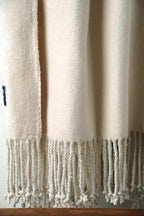 EP Mode Fringed Mulberry Silk Throw Blanket for Sofa (Whisper White) - color: Whisper White