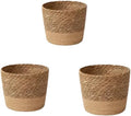 Handwoven Seagrass Planter Baskets - 3 Sizes Small Medium Large (Medium) Straw Plant Pot Covers for Indoor Plants Home Storage Rustic Boho Decor Organize Towels Toys Toiletries