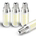 E12 LED Candelabra Light Bulb 6W 6000K Daylight White AC120V 600lm Dimmable E12 T6 C7 Candle Small Base 60 Watt Replace Ceiling Fan Pendant Chandelier Lighting Living Rooms, 4 Pack - color: 6000k Daylight White, size: 6 Watt-Dimmable-4 Pack