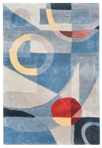 SAFAVIEH Rodeo Drive Collection Accent Rug - 2'3" x 4', Blue & Multi, Handmade Mid-Century Modern Abstract Wool, Ideal for High Traffic Areas in Entryway, Living Room, Bedroom (RD845B) - color: Blue/Multi, size: 2'3" x 4' (Rectangular)