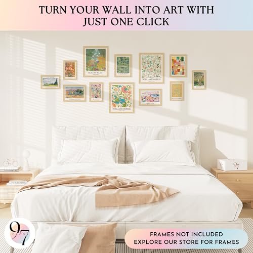 97 Decor Vintage Eclectic Wall Art Prints - Artsy Maximalist Decor Gallery Wall Prints for Bedroom Dorm, Famous Art Posters for Room Aesthetic Pictures, Colorful Eclectic Decorations (Unframed)