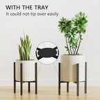 Linpla Adjustable Metal Plant Stand Indoor Outdoor - Fits 8 to 12 Inches Pots - Mid Century Modern Planter Stand Single Floor Flower Pot Holder Home Decor for Gardening Gifts