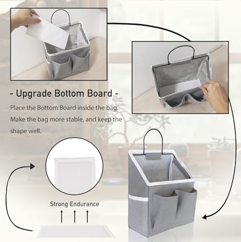 Kanrichu 2pcs Wall Hanging Storage Bag, Wall Hanging Baskets for Organizing as Over the Door Organizer, Wall File Organizer, Rv Storage and Organization. For Bedroom, Office, Camper (Gray-Upgraded) - color: Gray-Small (2 pcs)