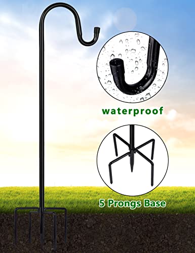 Ottsuls Shepherd-Hooks Adjustable for Bird-Feeder Lantern Plant-Hook Garden-Stake - Plant Stand Hanger for Outdoor Flower Basket, Bird Feeder Hanger Weddings Decor - size: 76 INCH, style: A-2 Pack
