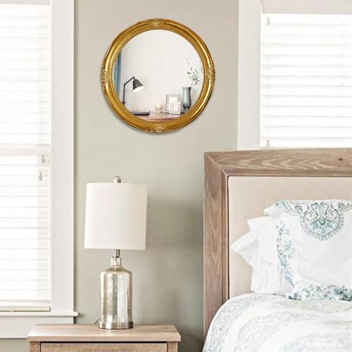 Funerom Vintage Decorative Wall Mirror Hanging Mirror Round (Gold, 12.2 inch) - color: Gold 12.2 Inch