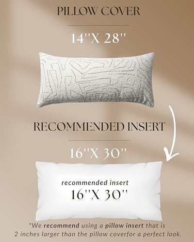 Throw Pillow Covers, Pack of 1 Woven Jacquard Cushion Covers for Sofas, Couches, Bed, Boho Home Decor, Cozy Soft and Comfortable Pillow Cases Bed, Amorf, Beige 14x28 Inch - color: Beige, size: 28" x 14" (Pack of 1)