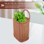 OSALADI Hanging Fruit Basket for Kitchen Wall Woven Storage Basket 11.02X7.08X11.41 Inch Vegetable Organizer with 2 Pack for Home and Outdoor Use