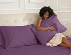 Sunflower Queen Pillowcases Set of 2, 100% Cotton Queen Size Pillow Cases 2, 20×30 inches Dark Purple, Soft and Breathable - color: Dark Purple, size: Queen (20"x30")