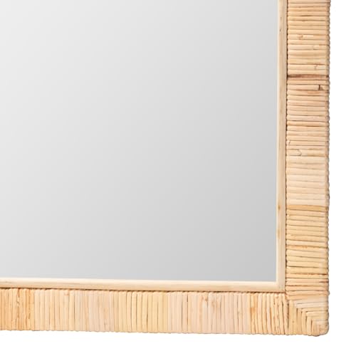 Bali & pari Lankston Bohemian Natural Rattan Rectangular Accent Wall Mirror