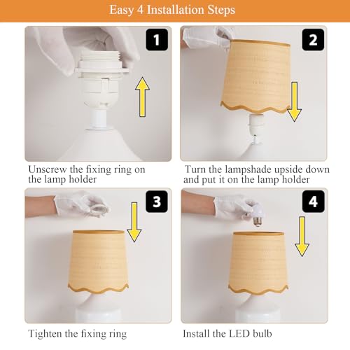 Boho Rattan Ceramic Table Lamp,Small White Ceramic Bedroom Bedside Nightstand Lamp with Rustic Woven Shade,Small Coastal Desk Lamps for Living Room End Table Kids Room