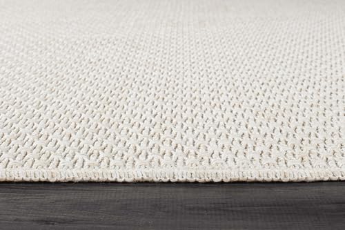 Easy Jute Door Mat 2x3 Indoor Outdoor Natural Rugs Solid Fiber Rug Woven Area Rug Boho Easy Clean Inside Carpet for Living Room Bedroom Dining Room Hallway or Outdoor Patio Porch (2 X 3 Bone) - color: Bone/White, size: 2' x 3' (Rectangular)
