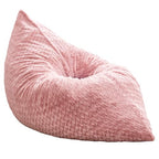 Hobestluk 3 in 1 Bean Bag Chair Giant Bean Bag Chairs for Adults with Chevron Plush Fur Cover Convertible Bean Bag Floor Cushion with Machine Washable Cover for Living Room (Chevron Plush Pink) - color: Rose Pink