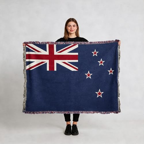 Pure Country Weavers New Zealand Flag Blanket - Gift Tapestry Throw Woven from Cotton - Made in The USA (69x48) - color: New Zealand Flag
