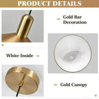 KCO Lighting Mid Century Modern Dome Pendant Light Large Farmhouse Island Lighting Gold Barn Pendant Lights Brass Kitchen Hanging Lights - color: Gold