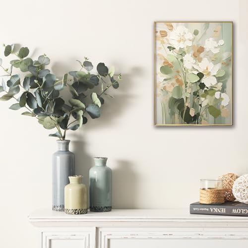 Flower Vase Set of 3, Ceramic Neutral Vases Home Decor, Pottery Rustic Farmhouse Decorative Vases Modern Decor for Table Mantel Entryway Bookshelf Living Room Kitchen Bedroom - Multicolor - color: 007 Rustic - Blue