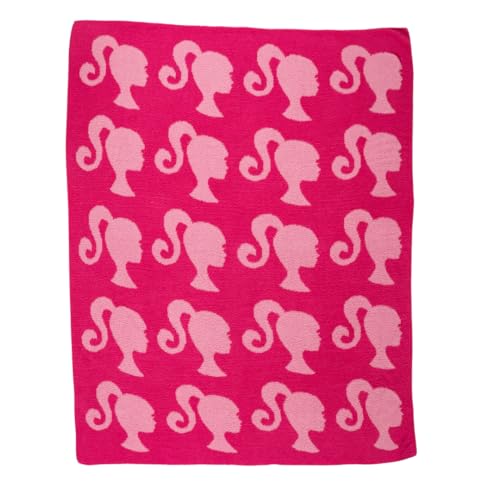 Franco Collectibles Barbie Adult Bedding Soft Cozy Chic Dream Lux Intarsia Knit Throw Blanket, 50 in x 60 in, (Officially Licensed Product) - color: Barbie, size: 50 in x 60 in