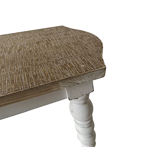 dwellington Wooden Bathroom Farmhouse Step Stool, Wood Foot Stool for Adults Kids, Bedside Step Plant Stand for Kitchen - color: White Wash