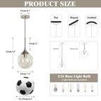 KCO Lighting 7.1" Amber Glass Pendant Light Brushed Nickel Pendant Lighting Modern Globe Pendant Light Mid Century Hanging Light Small Pendant Lights for Kitchen - color: Silver+Amber