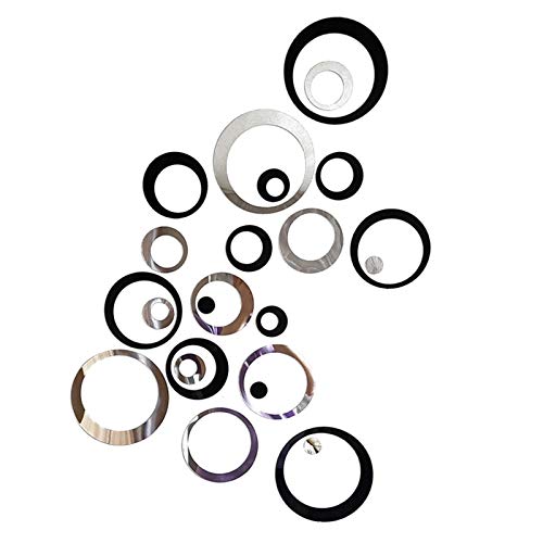 24 Pieces Removable Acrylic Mirrors Wall Decal Sticker for Living Room Bedroom Home Decor DIY Circle Wall Decoration Black and Silver - color: 24pcs Circle(black+ Silver)