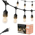 Brightech Ambience Pro Incandescent Outdoor String Lights - Commercial Grade Waterproof Patio Lights with 24 Ft Dimmable Edison Bulbs, Porch String Lights for Patio, Backyard, Christmas - 7 Bulbs 11W - size: 24 FT - 7 Bulbs