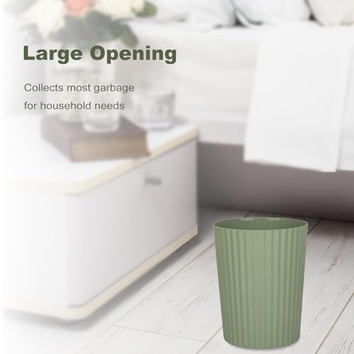 JiatuA Small Trash Can Plastic Wastebasket Round Garbage Container Bin for Bathroom, Kitchen, Bedroom, Home Office, College Dorm, Green 2 Pack - color: Green, size: 1.8 Gallons, 2 Pack
