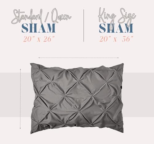 Elegant Comfort 2-Pack Sham Set Pinch Pleat Design, 1500 Premium Hotel Quality Microfiber, Stylish Design-Easy Care, Wrinkle and Stain Resistant, 2-Piece Sham Set, Pleated Standard/Queen, Coral - color: Coral, size: 26" x 20" (Pack of 2)