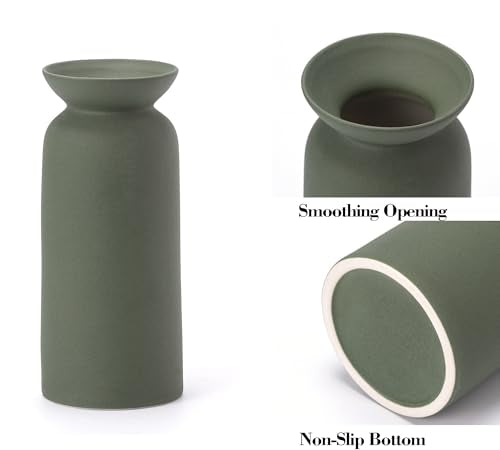 Modern Ceramic Vase Set of 3 Small Flower Vases Boho Farmhouse Style Decorative Vases for Pampas Grass & Dried Flowers Colorful - color: Modern Matte Set-vt12