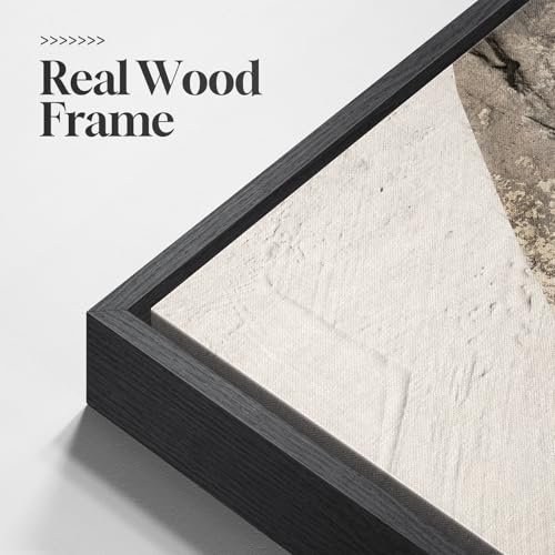 Framed Neutral Abstract Wall Art, Set of 3 Modern Canvas Prints Paintings Artwork for Walls, Minimalist Black and Beige Pictures for Living Room Hallway Stair Bedroom Office Wall Decor 16x24 Inch - color: Neutral, size: 16" W x 24" H x 3pcs