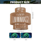 Boho Rattan Lamp Shades for Pendant Light Chandelier Floor Lamps Replacement,Rustic 3-Tier Drum Lamp Shade with Hand-Woven Rattan for Living Room Kitchen Dining Room Office Hotel. - size: style A
