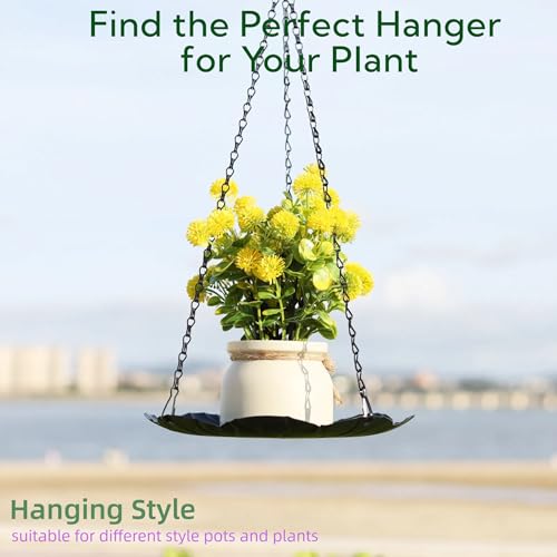 Hanging Planter for Indoor Outdoor, Plant Hanger, Hanging Plant Holder, Plant Pot Shelf Basket for Window Wall Ceiling Garden with Chains and Hooks, 2Pcs (Leaf) - style: Leaf