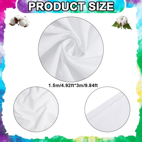 DELORIGIN White Cotton Tapestry for Tie Dyeing 118x59 Inch Large Blank Fabric Plain Backdrop Perimeter Stitching DIY Hanging Wall Tapestry for Bedroom Living Room Wall Art Decoration Indoors
