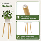 Leaf&lull Tall Plant Stand Indoor Small Plant Table for Large Plants Wooden Plant Stool Plant Holder for Living Room Bedroom Balcony White - color: white tall