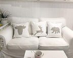 Animal Cotton Throw Pillow Covers Bear Pattren Embroidered 18x18 Inches for Couch Cushions Covers (White) … … - color: Bear-white