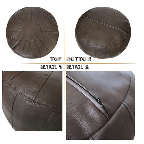 Thgonwid Unstuffed Moroccan Ottoman Pouf Cover, Ottoman Footstool Storage Solution, Bean Bag Chair, Foot Rest, Deep Coffee - color: Deep Coffee