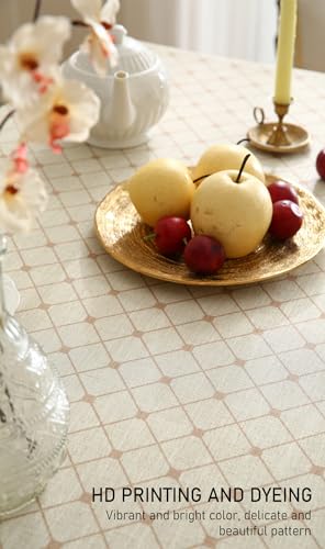 ISAENNE Designer Vintage Linen Floral Table Cloth for Rectangle Table,Fall Colorful Modern Tablecloth,Anti-Wrinkle Decor Tablecloths for Dining Thanksgiving Kitchen,55"*79"-Bertina E - color: Bertina E, size: 79" x 55" (Rectangular)