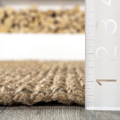 Nuloom Ashli Hand Woven, Natural, 4' x 6', Farmhouse, Jute, Soft and Textured, High Traffic, Stain Resistant, Easy Clean, Durable Area Rug for Bedroom, Living Room, Dining, Den, Foyer, Entryway - color: Natural, size: 4' x 6' (Rectangular)