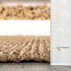 Nuloom Ashli Hand Woven, Natural, 2'6" x 12', Farmhouse, Jute, Soft and Textured, High Traffic, Stain Resistant, Easy Clean, Durable Runner for Bedroom, Living Room, Dining, Den, Foyer, Entryway - color: Natural, size: 3' x 12' (Runner)