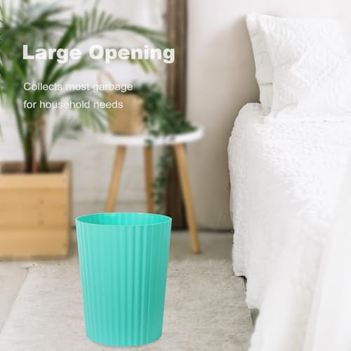 JiatuA Small Trash Can Plastic Wastebasket Round Garbage Container Bin for Bathroom, Kitchen, Bedroom, Home Office, College Dorm, Light Blue - color: Light Blue, size: 1.8 Gallons