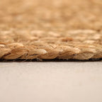 Handwoven 6FT Round Natural Jute Area Rug Rustic Reversible Solid Farmhouse Rug for Bedroom Living Room Dining Room and Office - size: 6' (Round)