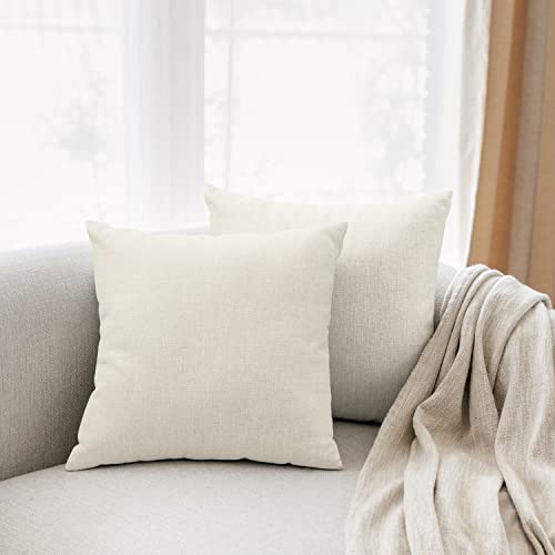 All Smiles Cream Throw Pillow Covers 16x16 Set of 2 Ivory White Decorative Farmhouse Décor Cushion Cases Home Neutral Decorations Indoor Outdoor for Bed Sofa Couch Patio Bedroom - color: Cream, size: 16" x 16" (Pack of 2)