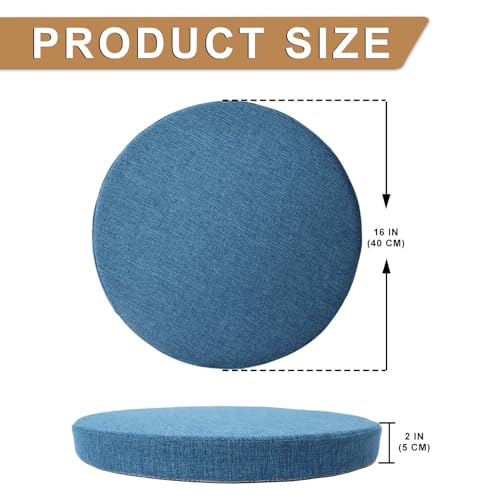 4PCS Floor Cushion | Floor Round Seat Cushions | 16''x2'' Chair Cushion with Removable Cover and Handle for Indoor Furniture (Indigo Blue) - color: Indigo Blue