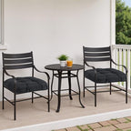 MTMR Water-Repellent Outdoor Patio Chair Cushions Set of 2, 19'X19' Thick Seat Cushions with High Elasticity PP Cotton, Tufted Design for Outdoor Furniture - color: Black