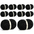 10 Pack Jumbo Chenille Yarn for Crocheting, #10 Super Bulky Baby Soft Yarn for Hand Knitting, 220 yds /70.5 oz Fluffy Chunky Knit Throw Blanket Yarn (Black) - color: Black