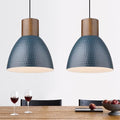 ELYONA 2 Pack Modern Hammered Pendant Lights 10.2” Blue Solid Wood Hanging Lamp, Adjustable Height, Industrial Metal Pendant Lighting for for Farmhouse, Kitchen Island, Dining Room,Bedroom,Bar,Office - color: Blue - 2 Pack