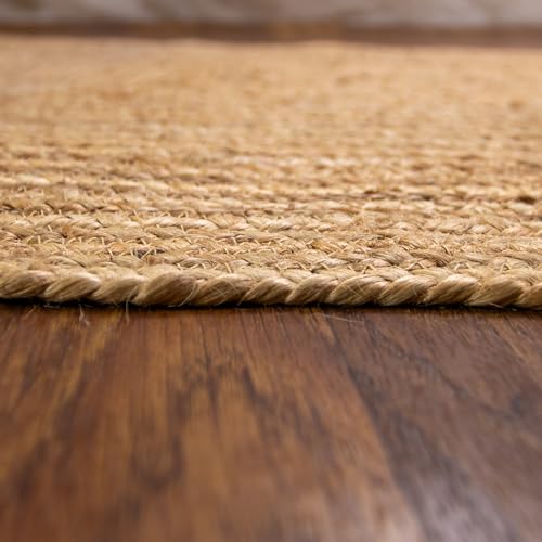 Super Area Rugs Farmhouse Jute Braided Rug - Reversible Natural Fiber- Eco Friendly Rug for Living Room - Kitchen - Entryway Hand Woven, Natural, Rectangle 3' X 5' - color: Natural, size: 3' x 5' (Rectangular)