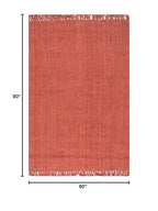 nuLOOM 5x8 Daniela Jute Tassel Hand Woven Area Rug, Brick, Solid Chunky Farmhouse Design, Natural Fiber, For Bedroom, Dining Room, Living Room, Hallway, Office, Entryway - color: Brick, size: 5' x 7'6" (Rectangular)