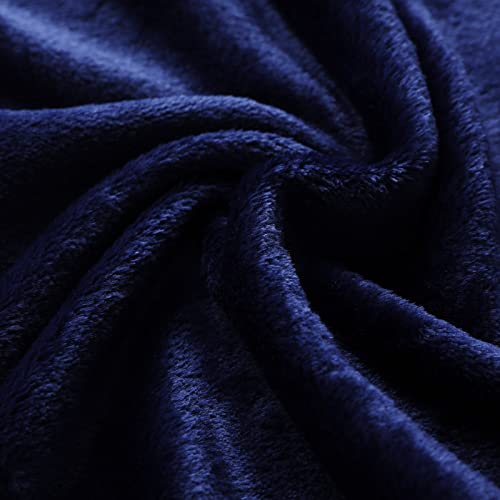 JIAHANNHA Navy Blue Throw Blanket Fleece Blanket Throw Size(50 by 70 Inches),Super Soft Cozy Plush Blanket for Couch Sofa Bed,Lightweight Warm Bed Blankets for Adults,All Season - color: Navy Blue, size: Throw XL(50"×70")